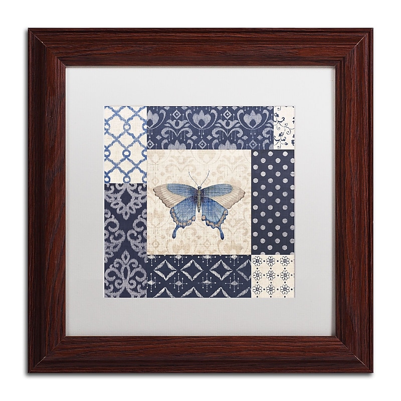 Trademark Daphne Brissonnet "Indigo Nature I" Art, White Matte W/Wood Frame, 11" x 11" image 1
