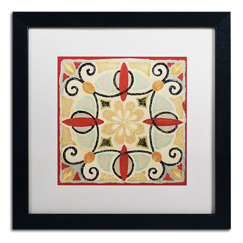 Trademark Daphne Brissonnet "Bohemian...Square II" Art, White Matte W/Black Frame, 16" x 16" image 1