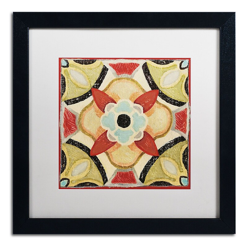 Trademark Daphne Brissonnet "Bohemian...Square IV" Art, White Matte W/Black Frame, 16" x 16" image 1