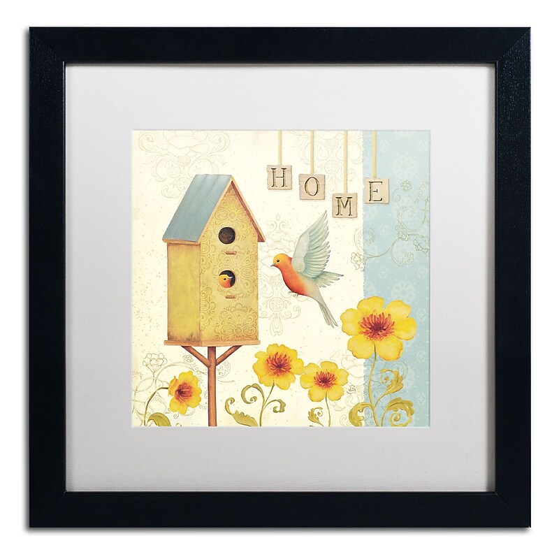 Trademark Daphne Brissonnet "Welcome Home I" Art, White Matte W/Black Frame, 16" x 16" image 1