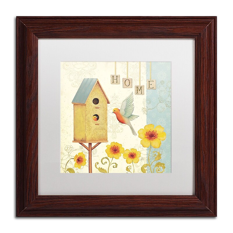 Trademark Daphne Brissonnet "Welcome Home I" Art, White Matte W/Wood Frame, 11" x 11" image 1