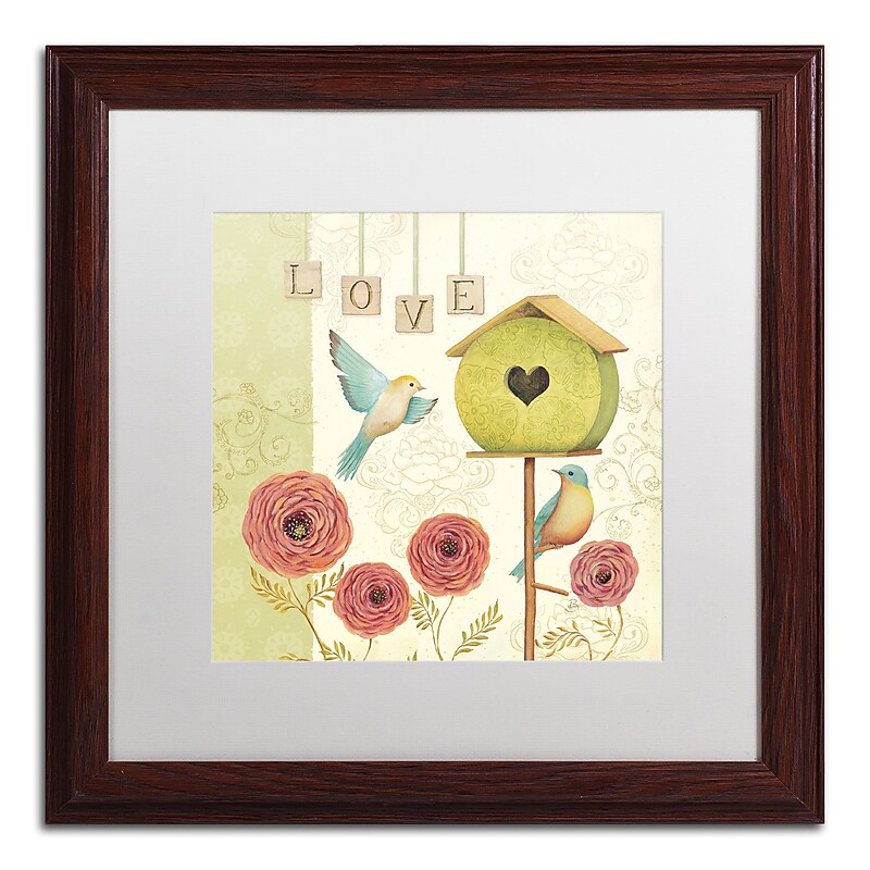 Trademark Daphne Brissonnet "Welcome Home II" Art, White Matte W/Wood Frame, 16" x 16" image 1