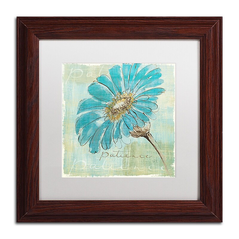 Trademark Chris Paschke "Spa Daisies II" Art, White Matte With Wood Frame, 11" x 11" image 1