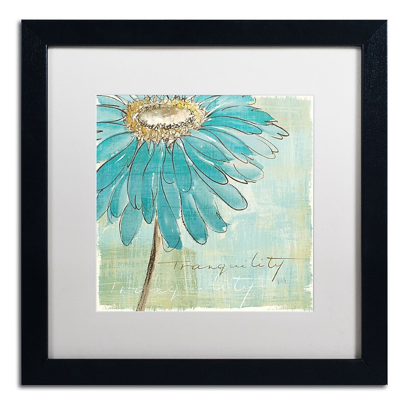 Trademark Chris Paschke "Spa Daisies III" Art, White Matte With Black Frame, 16" x 16" image 1