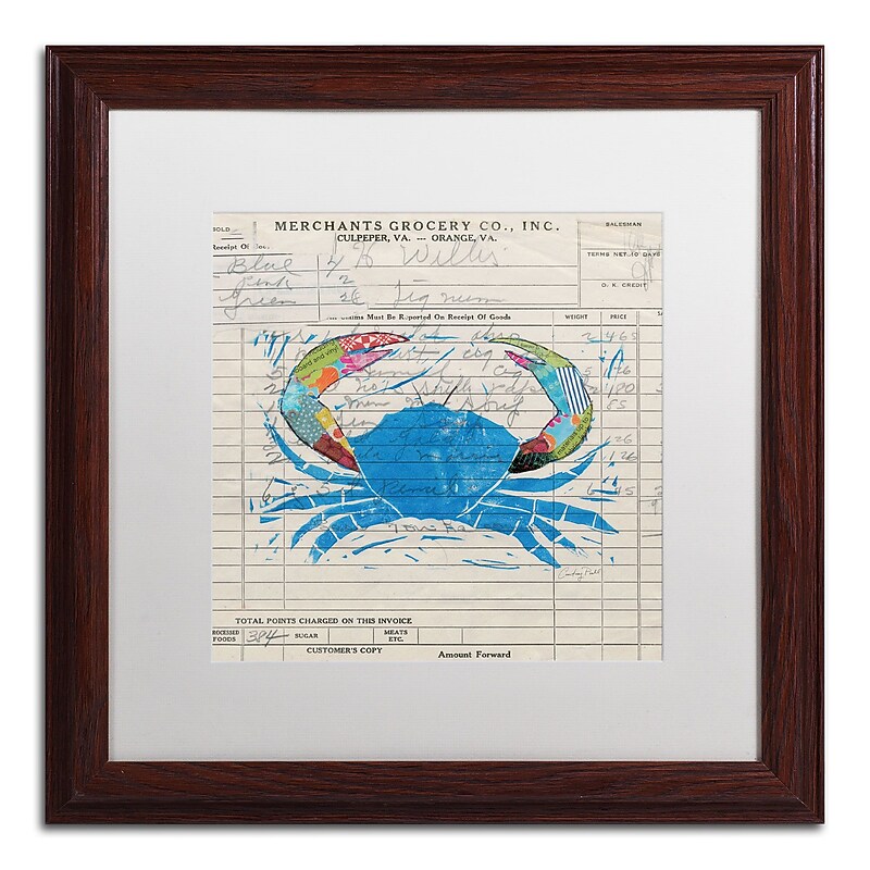 Trademark Courtney Prahl "Fresh from the Sea I" Art, White Matte W/Wood Frame, 16" x 16" image 1