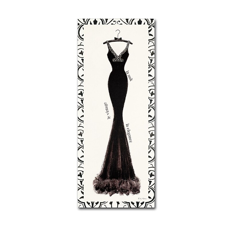 Trademark Emily Adams "Couture Noir Original I with Border" Gallery-Wrapped Canvas Art, 8" x 19" image 1