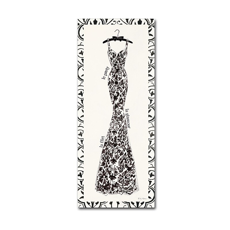 Trademark Emily Adams "Couture Noir Original II with Border" Gallery-Wrapped Canvas Art, 8" x 19" image 1