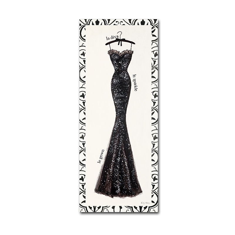 Trademark Emily Adams "Couture Noir Original IV with Border" Gallery-Wrapped Canvas Art, 8" x 19" image 1