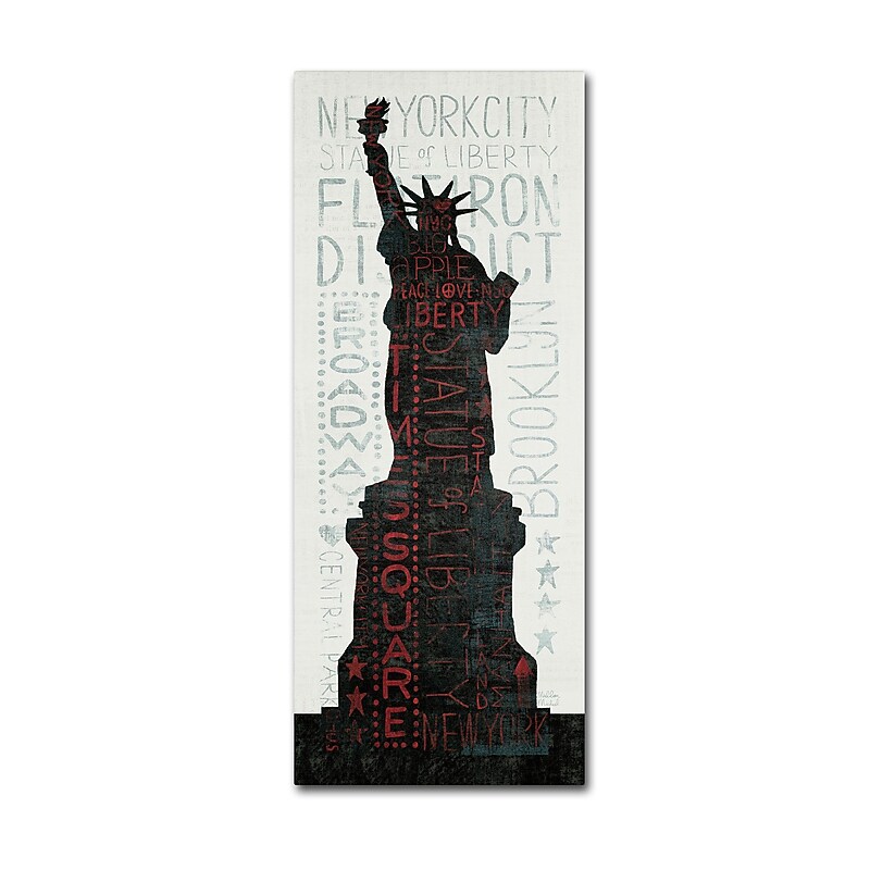 Trademark Michael Mullan "Statue of Liberty" Gallery-Wrapped Canvas Art, 10" x 24" image 1