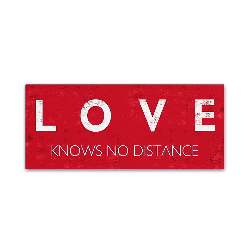 Trademark Michael Mullan "Love Knows No Distance" Gallery-Wrapped Canvas Art, 8" x 19" image 1