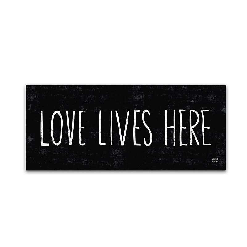 Trademark Michael Mullan "Love Lives Here" Gallery-Wrapped Canvas Art, 8" x 19" image 1