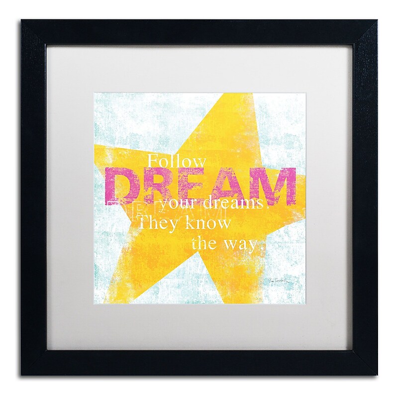 Trademark Sue Schlabach "Letterpress Dream" Art, White Matte With Black Frame, 16" x 16" image 1
