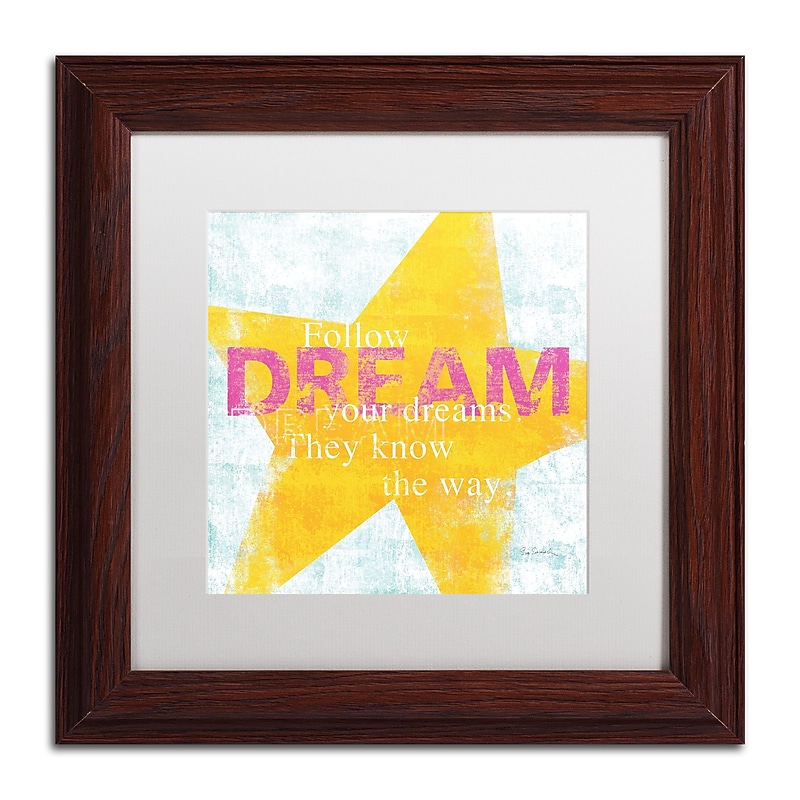 Trademark Sue Schlabach "Letterpress Dream" Art, White Matte With Wood Frame, 11" x 11" image 1