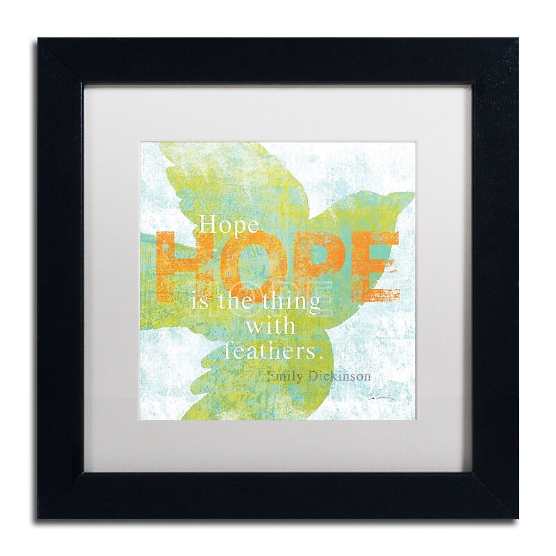 Trademark Sue Schlabach "Letterpress Hope" Art, White Matte With Black Frame, 11" x 11" image 1