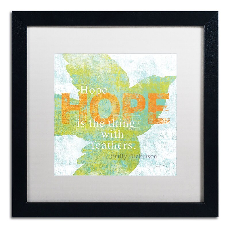 Trademark Sue Schlabach "Letterpress Hope" Art, White Matte With Black Frame, 16" x 16" image 1