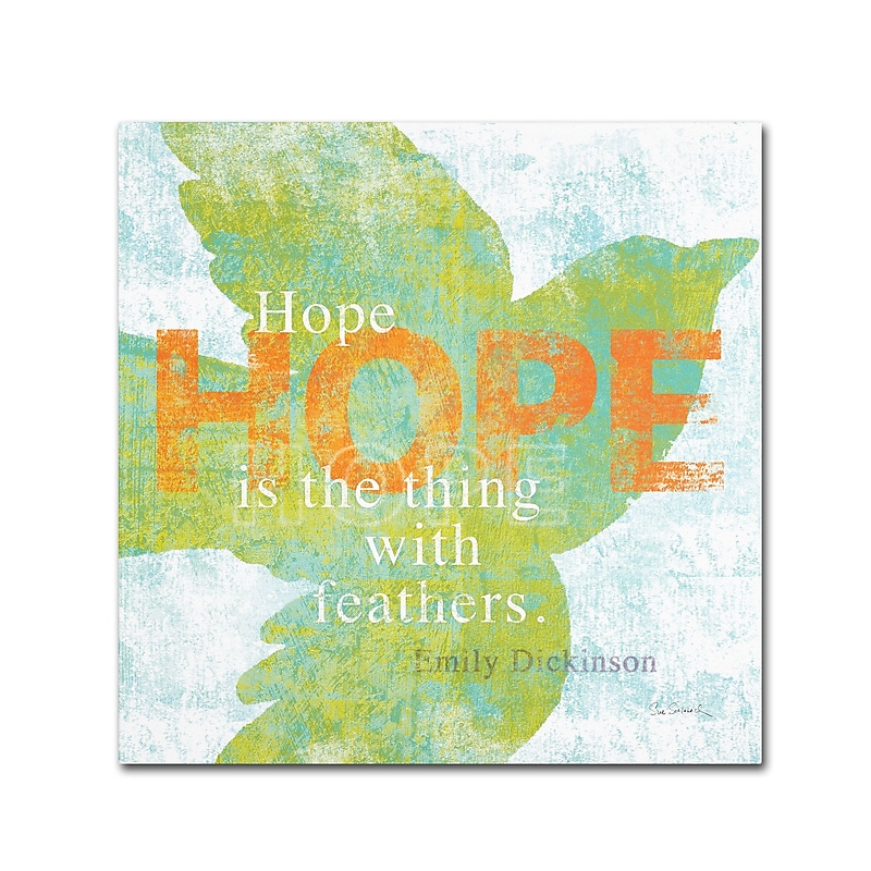 Trademark Sue Schlabach "Letterpress Hope" Gallery-Wrapped Canvas Art, 14" x 14" image 1