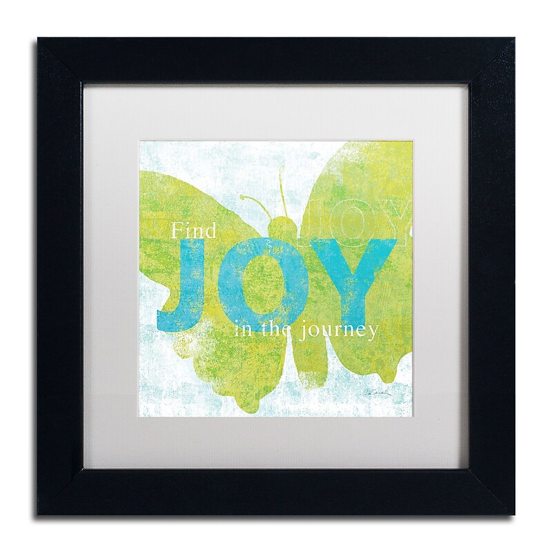 Trademark Sue Schlabach "Letterpress Joy" Art, White Matte With Black Frame, 11" x 11" image 1