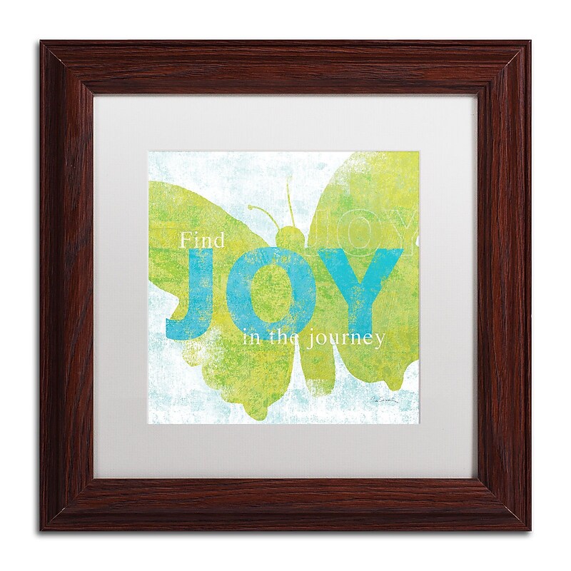 Trademark Sue Schlabach "Letterpress Joy" Art, White Matte With Wood Frame, 11" x 11" image 1