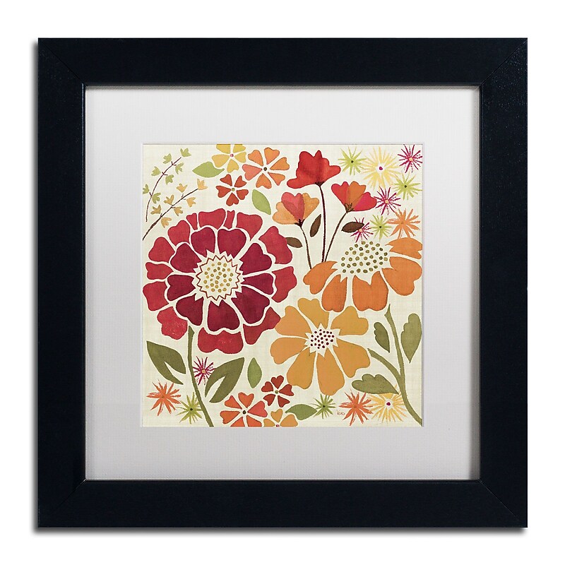 Trademark Veronique Charron "Spice Garden I" Art, White Matte With Black Frame, 11" x 11" image 1