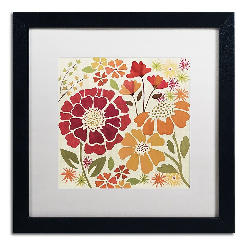 Trademark Veronique Charron "Spice Garden I" Art, White Matte With Black Frame, 16" x 16" image 1