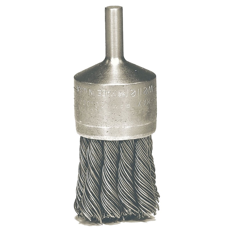WEILER Hollow-End Knot Wire End Brushes, 0.014" image 1