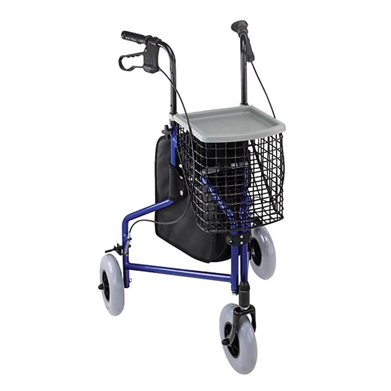 DMI Aluminium 3-Wheel Rollator Walker, Royal Blue (802-2014-2100) image 1