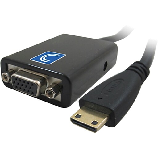 Comprehensive® 4" HDMI C Male to VGA Female Audio Converter Cable at