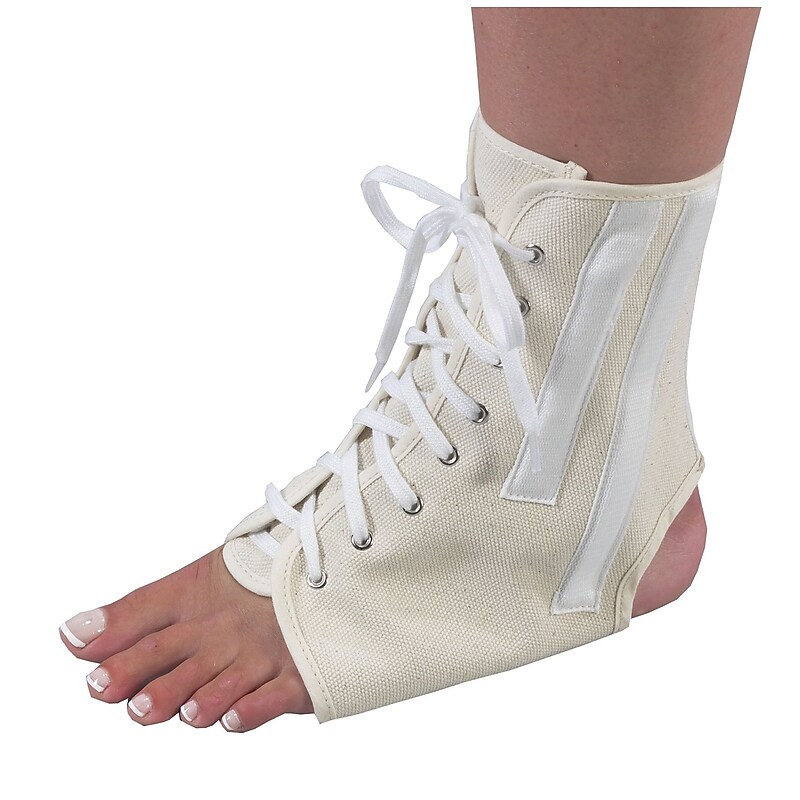 Bilt-Rite Mutual, Canvas Ankle Brace with Laces, White, Unisex, 2 pack (10-26000-MD-2) image 1