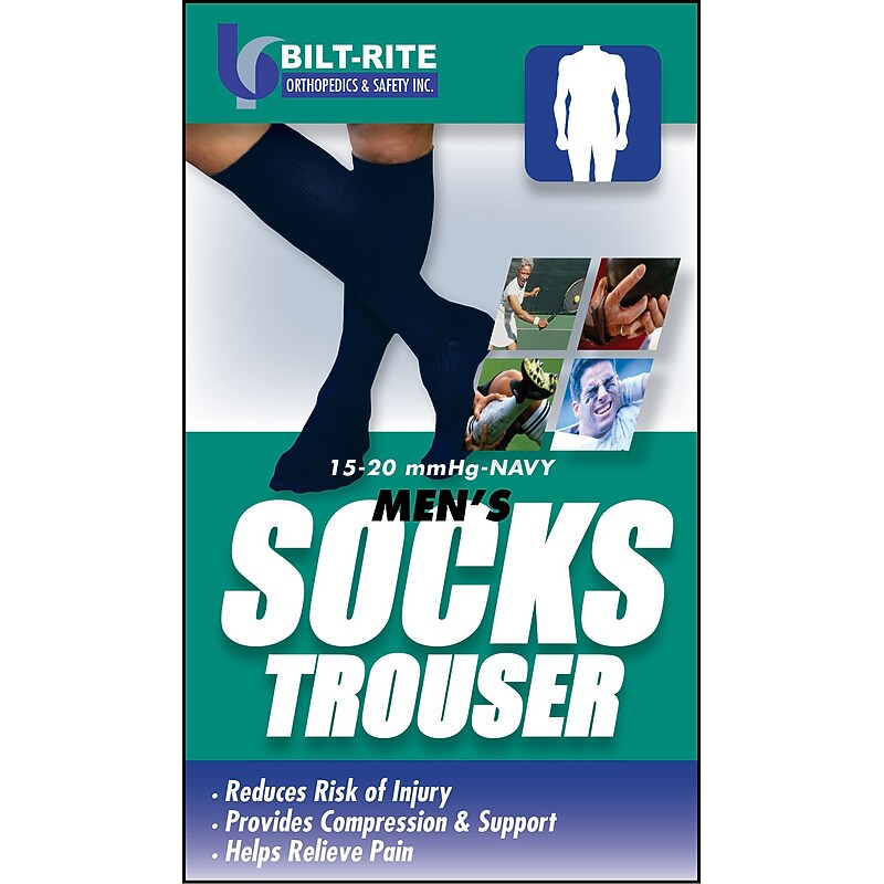 Bilt-Rite Mutual, Men's Trouser Socks, 15 - 20 mmHg Navy, 2 pack (10-72000-SM-2) image 1