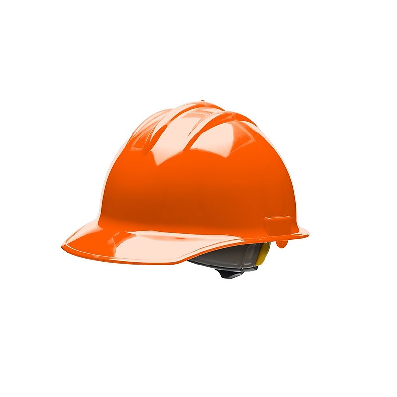 Bullard Classic Series Polyethylene 6-Point Pinlock Suspension Short Brim Hard Hat, Orange (30ORR) image 1