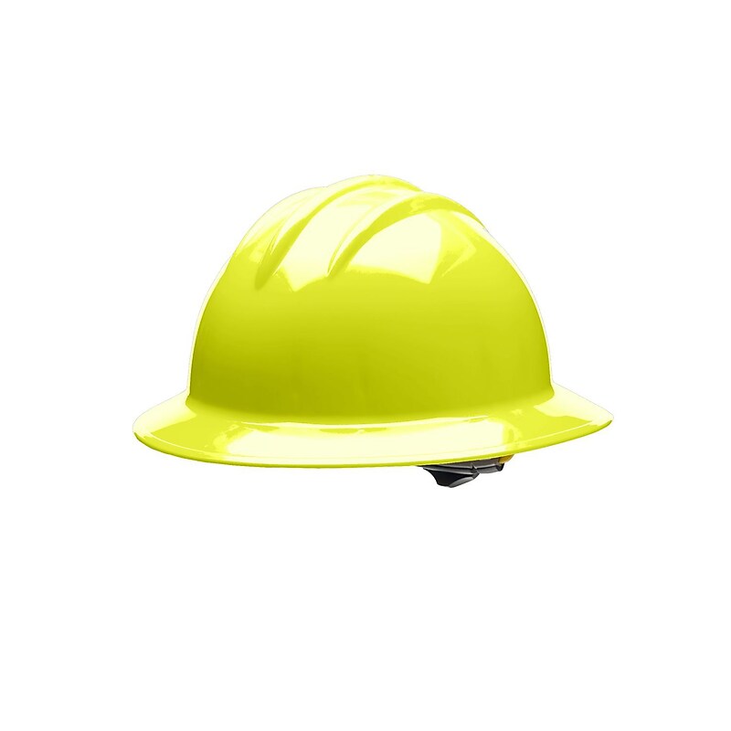 Bullard Plastic Ratchet Suspension Full Brim Hard Hat, Yellow (33HYR) image 1