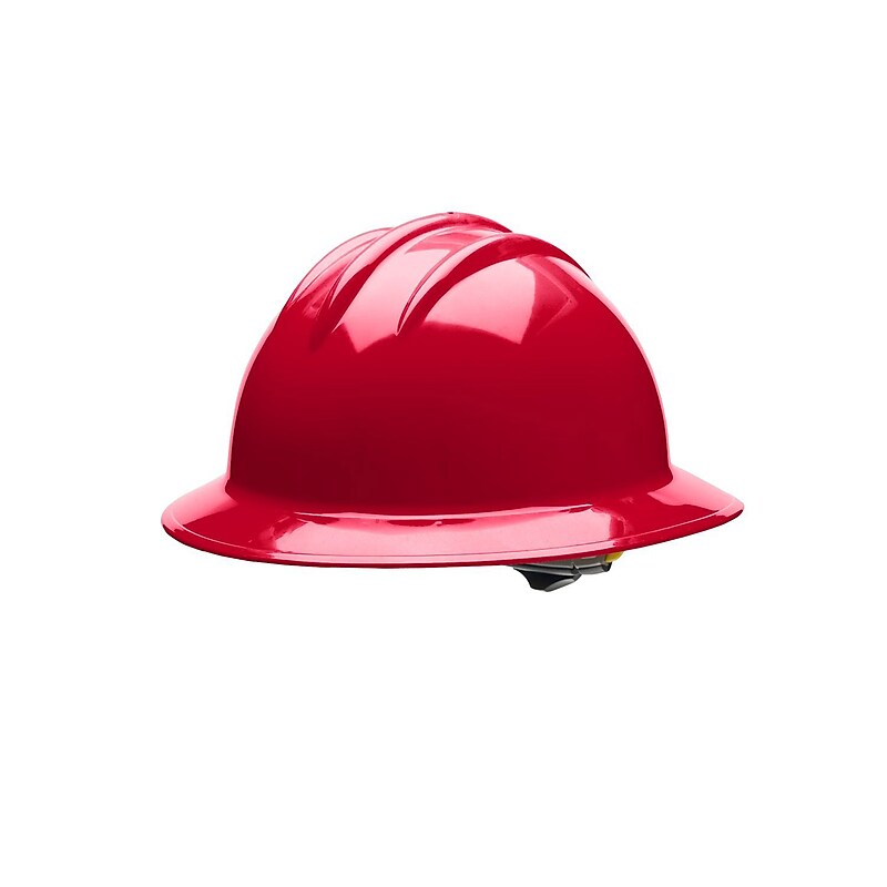 Bullard Polyethylene 6-Point Ratchet Suspension Full Brim Hard Hat, Red (33RDR) image 1