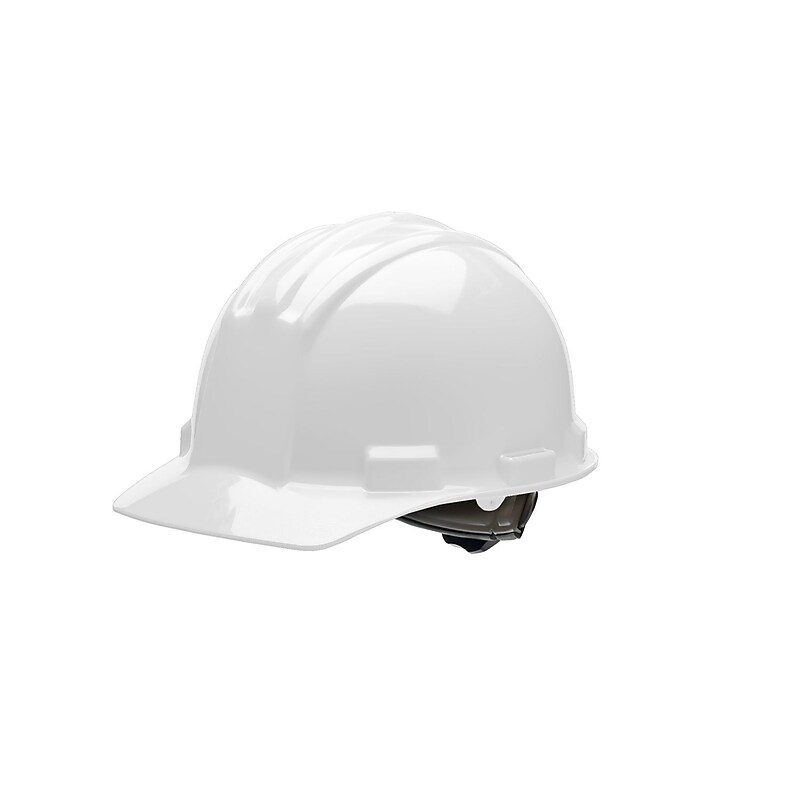 Bullard Plastic 4-Point Ratchet Suspension Short Brim Hard Hat, White (51WHR) image 1