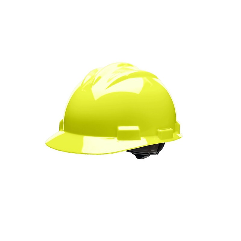 Bullard Plastic 4-Point Ratchet Suspension Short Brim Hard Hat, Yellow (61HYR) image 1