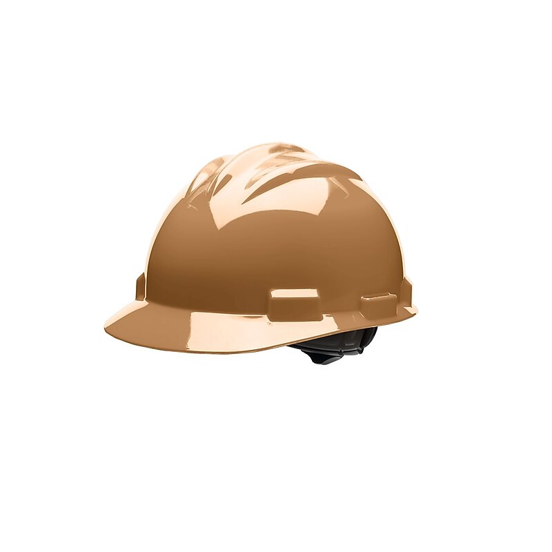 Bullard Polyethylene 4-Point Ratchet Suspension Short Brim Hard Hat, Tan (61TNR) image 1