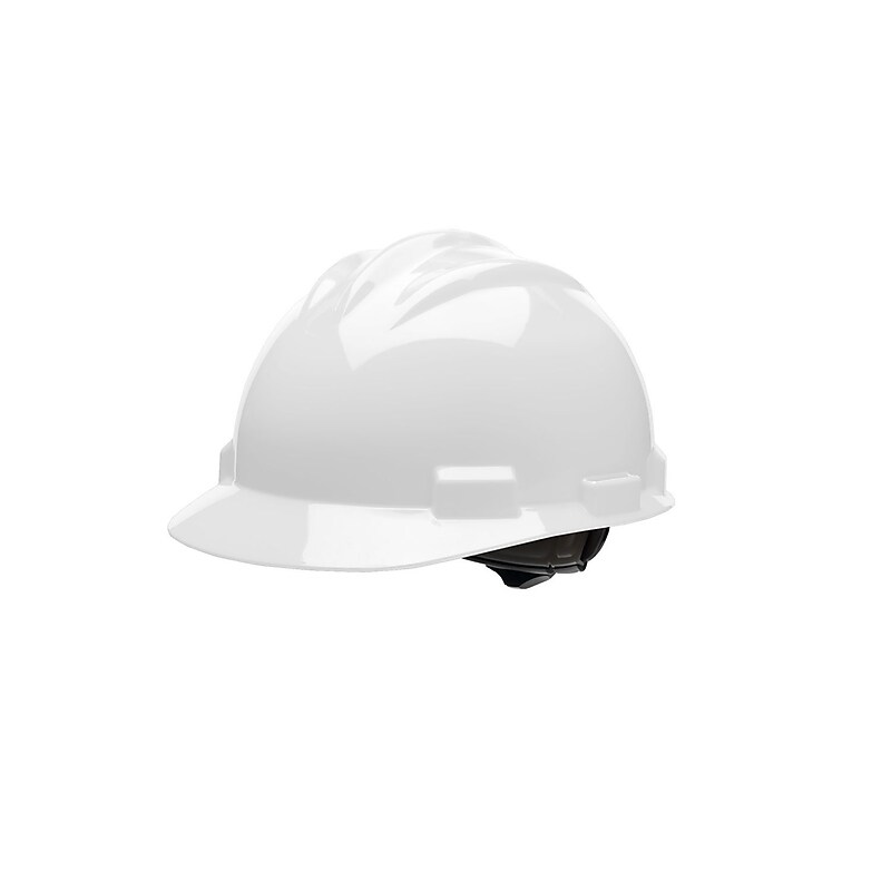 Bullard Plastic 4-Point Ratchet Suspension Short Brim Hard Hat, White (61WHR) image 1