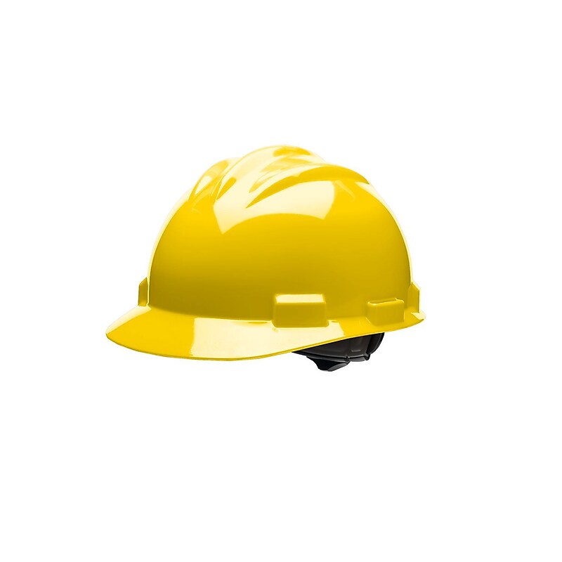 Bullard Polyethylene 4-Point Ratchet Suspension Short Brim Hard Hat, Yellow (61YLR) image 1