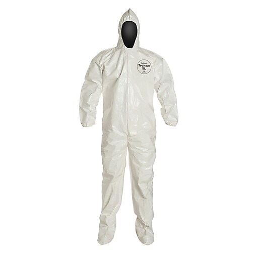 DUPONT Tyvek Disposable Coverall with Hood & Boots, XL (SL122BWHXL12