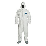 DuPont® Tyvek® Coverall, 2XL Size, Front Zipper, White, Elastic Wrist & Ankles, 25/Carton (TY122SWH2X25)