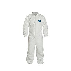 DuPont® Tyvek® Coverall, 2XL Size, Collar, Front Zipper, White
