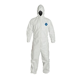 DuPont Tyvek Disposable Coverall with Hood, Medium, White, 25/Carton (TY127SWHMD25)