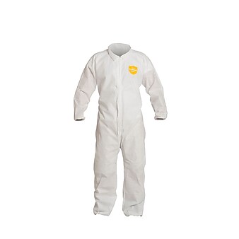 DUPONT SMS Fabric Disposable Coverall with Serged Seams, 3XL (PB125SWH3X25)