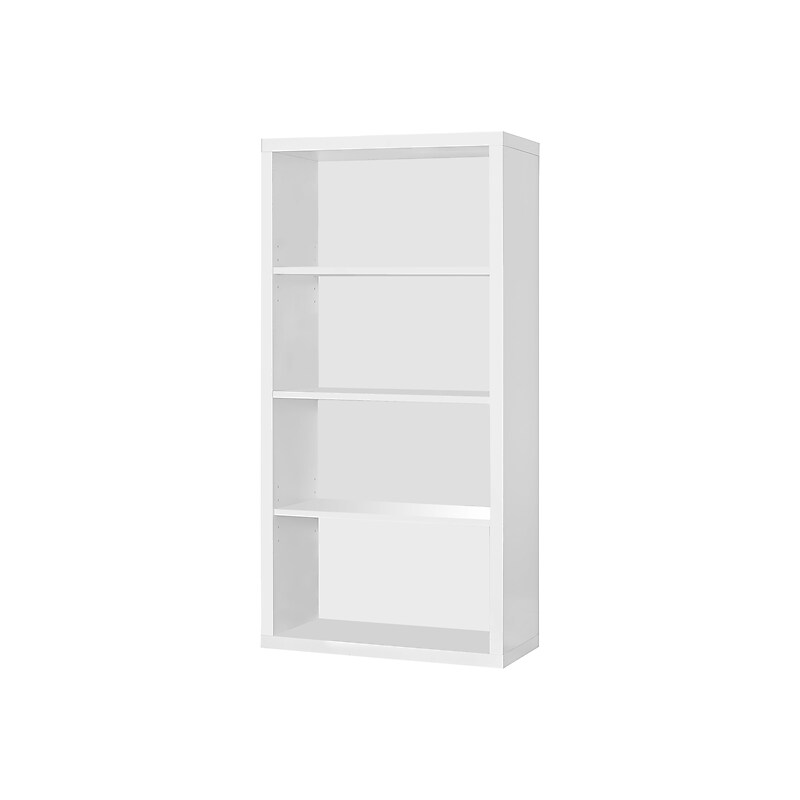 Monarch Specialties Inc. I 7059 48" Bookcase/Adjustable Shelves, White image 1