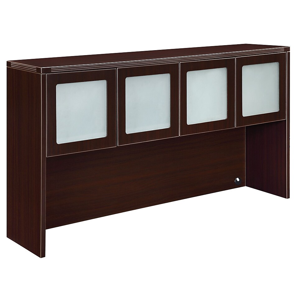 DMI Office Furniture Fairplex 7004928FG 4 Door Open Overhead Storage, Frosted Glass Doors
