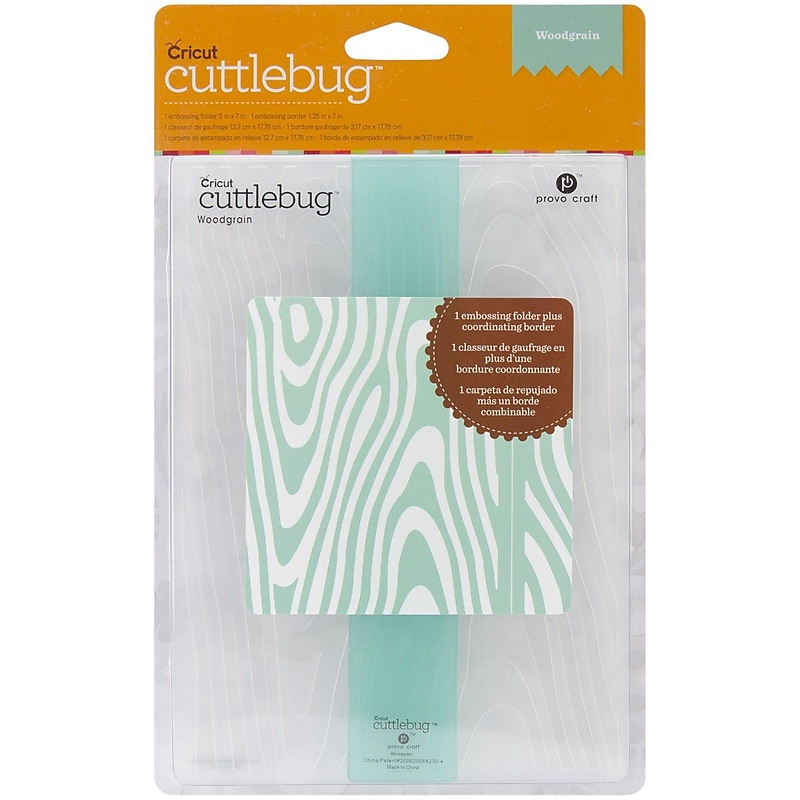 Cuttlebug Woodgrain Embossing Folder & Border, Gray (2001430) image 1
