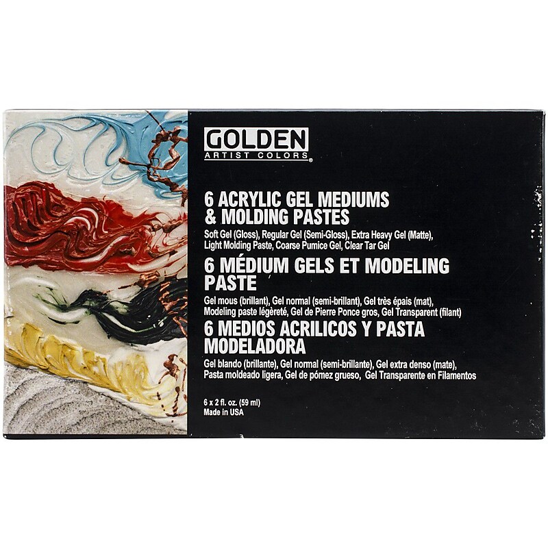 Pro-Art® Golden Introductory Acrylic Gel Mediums & Molding Paste Set image 1