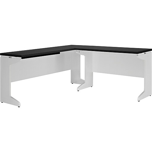 Altra Pursuit L-Shaped Desk Bundle, White/Gray | Staples