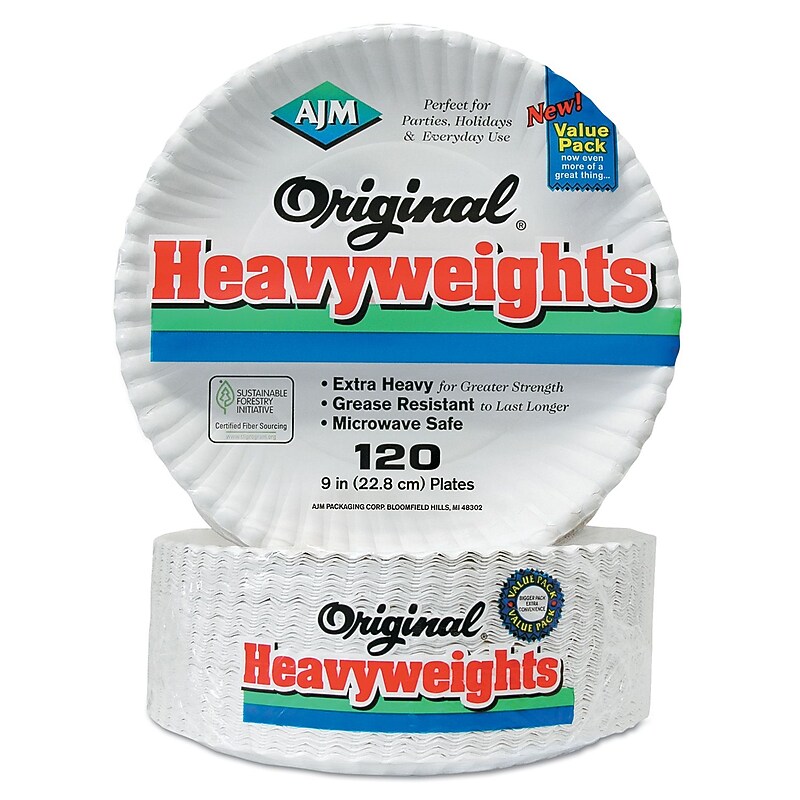 AJM PACKAGING Gold Label Coated Paper Plates image 1