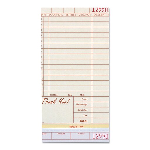 ROYAL PAPER PRODUCTS Guest Check Book Carbonless at Staples