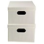Household Essentials Medium Stackable Folding Plastic Storage Bin, 8" x 13"x 15", 27 Qt., Natural, 2/Pack (10KDNAT-1)~#|#~m001925205_sc7